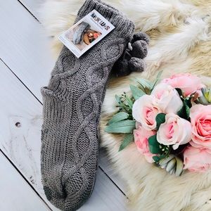 Muk Luk Pom Pom Sock Slippers